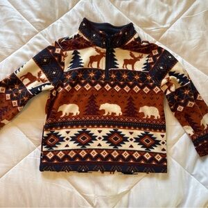 The Children's Place Brown and Cream Fleece Pullover